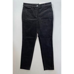 Ann Taylor Loft The Sutton Skinny Velvet, Felt, Velour Pants. Black, Women's 6P